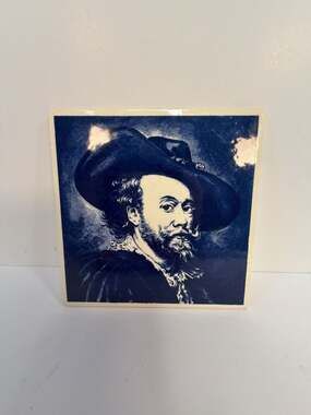 Vintage Delft Blue Portrait Ceramic Wall Tile Made in Holland